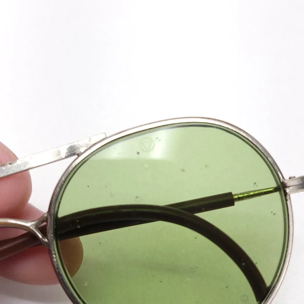 Antique Bausch & Lomb‎ Green Goggles Safety Glasses Vintage Sunglasses Steampunk